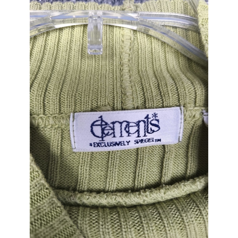 Women’s Lime Ribbed V-Neck Sweater - Picture 3 of 7